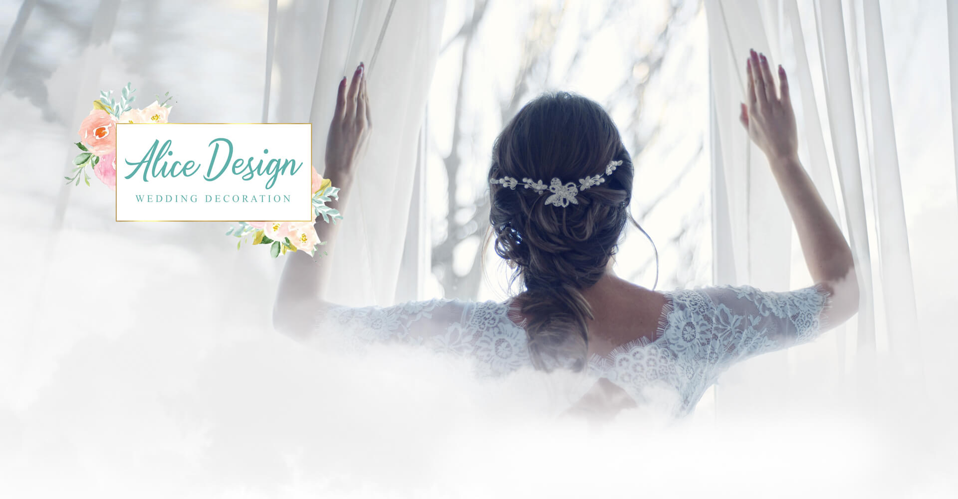 Hochzeitsdeko und Floristik München Brautkleid